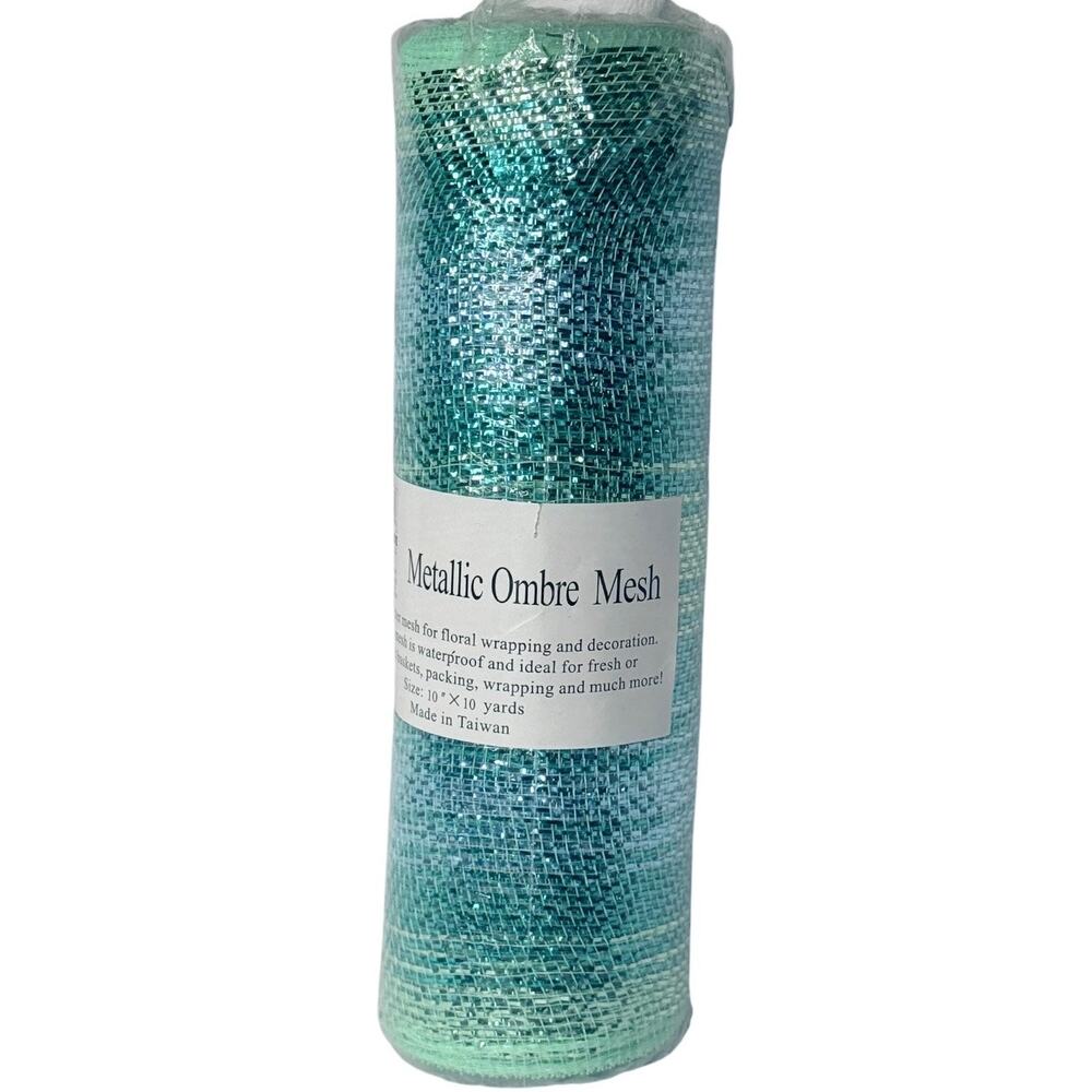 Decor Poly Mesh Ribbon Old Gold Metallic Foil 10in x30ft Roll Wreath Bow New